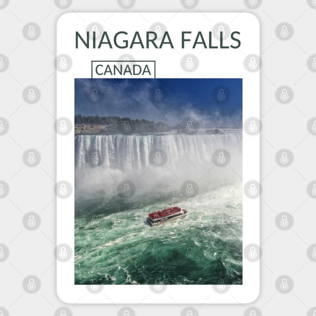 Niagara Falls Ontario Canada Waterfall Souvenir Present Gift for Canadian T-shirt Apparel Mug Notebook Tote Pillow Sticker Magnet Sticker by Mr. Travel Joy